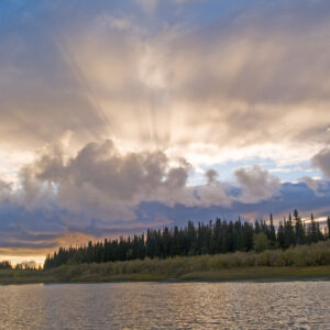 Morning rays over the arctic's Kobuk River.