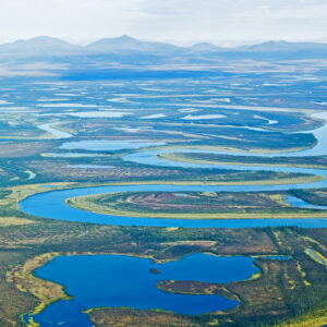 Approach to Kotzebue, Alaska by the Kobuk delta.
