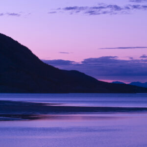 Midnight purple over Kluane Lake.