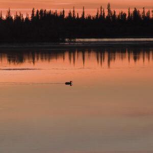 A September sunset on Alaska's Tanana River.