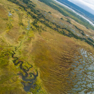 Arctic tundra approaching the Alaska Range.