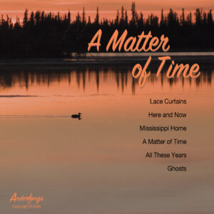Photo of autumn evening color and silhouettes with lone duck on Alaskan river.
